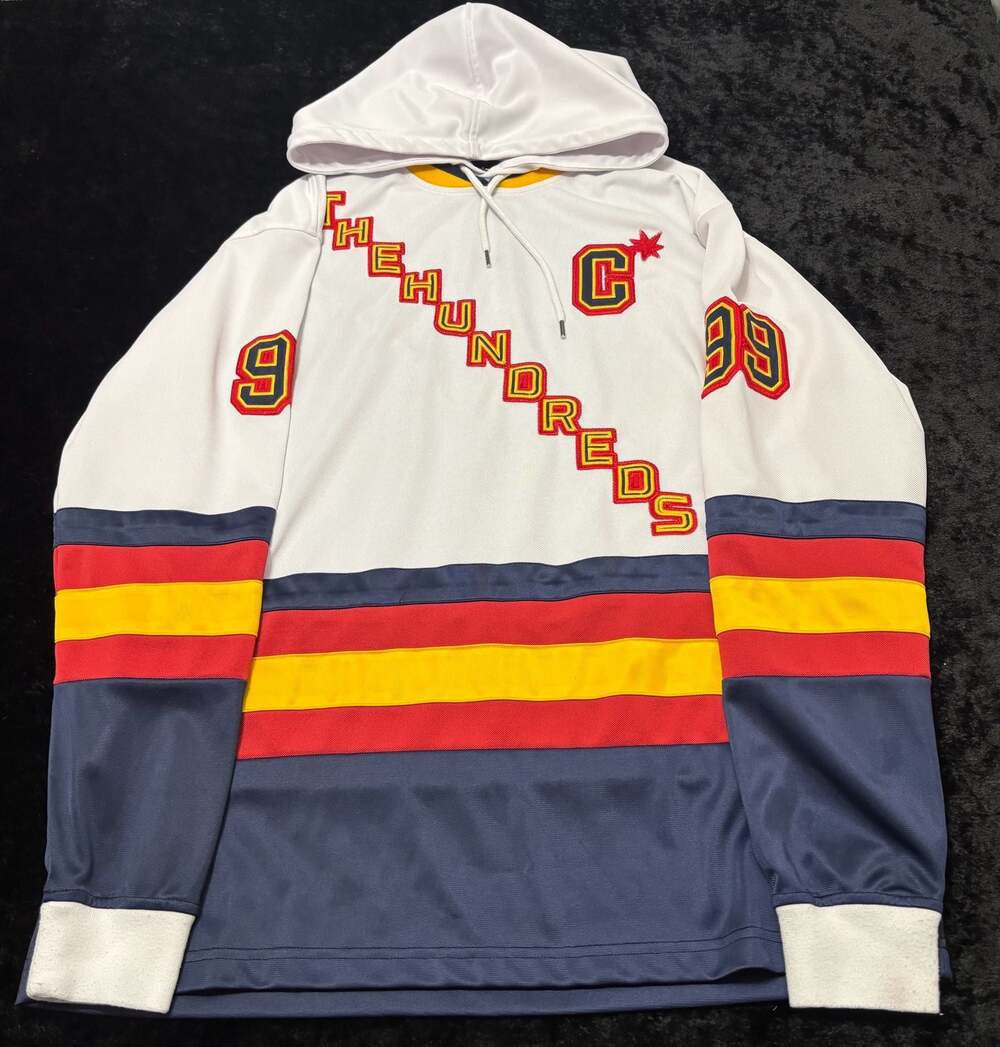Men Large The Hundreds Hockey Jersey Style Pullover Hoodie 99